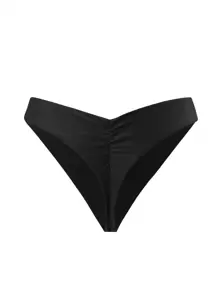 Swim Basics Pantaloni de bikini de damă, de culoare uni, cu pliuri