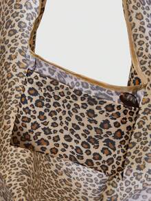 ROMWE Goth 卡通豹紋收納袋-大容量便攜摺疊購物托特包 - 彩色 - 查看 4