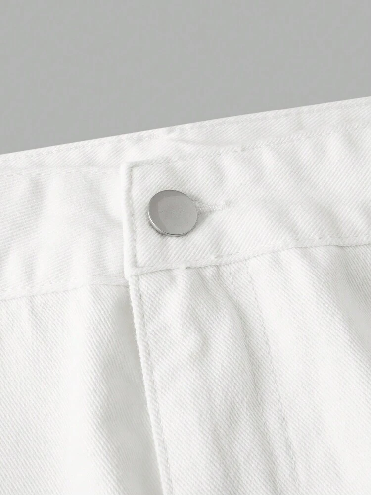 Men'S Solid Color Cargo Jeans