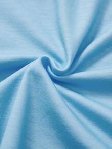 SHEIN Tween 男童舒適卡通印花休閒 T 卹 - 藍色 - 查看 3