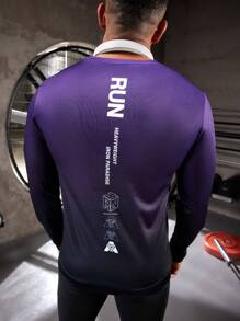 Gym Rark Boyfriend Style Men's Letter Printed Sports Sweatshirt Boyfriend Style Men Sweatshirt - Purple - View 5