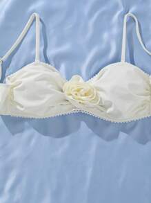 SHEIN X Lily May Mac Conjunto de bikini con adorno de flores y tirantes para el verano y la playa