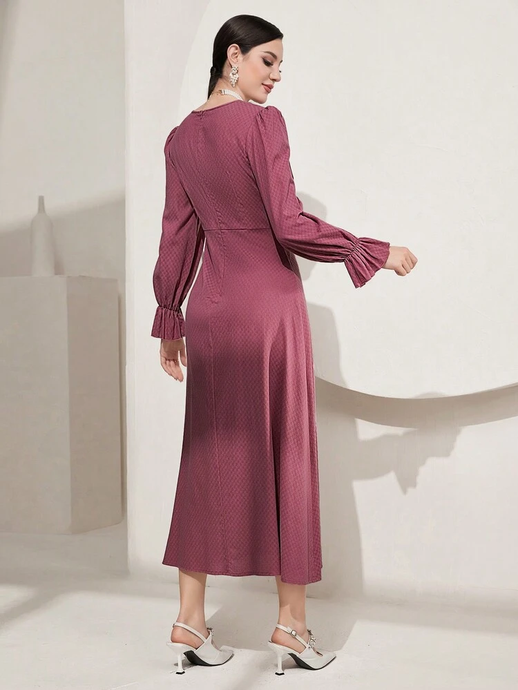 Women's Elegant Ruffle Sleeve Dress
