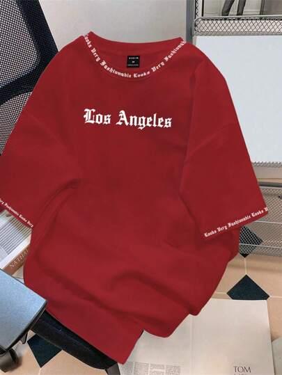 Claim Dot Solid Color English Letter Printed Short-Sleeved Round Neck T-Shirt, Suitable For Daily Wear, Going Out, Leisure, Sports, School, Travel, Family Gatherings And Other Occasions. Can Be Worn By Both Men And Women, Short-Sleeved T-Shirt, Summer T-Shirt. Multiple T-Shirts Can Be Given As Gifts To Family Members.