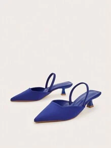 Thanh lịch Và Đúng mốt Xanh Cao gót Với Pointed Toe Và Dây đeo mắt cá chân Cho đám cưới Và Buổi tiệc - Màu xanh lam - Xem 5