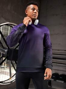 Gym Rark Boyfriend Style Men's Letter Printed Sports Sweatshirt Boyfriend Style Men Sweatshirt - Purple - View 2