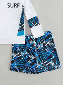 Young Boys' Print Rashguard Set With Separated Swim Shorts - Multicolor - View 5