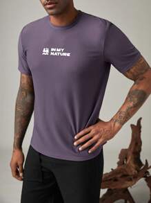 SHEIN In My Nature 男士字母印花圓領短袖T恤夏季款