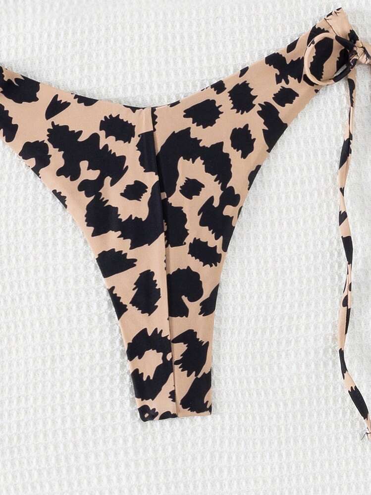 SHEIN Swim 2025 Leopard Print Vacation Beach Two-Piece Bikini Summer - Multicolor - View 4