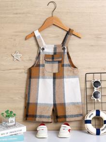 SHEIN Young Boys' Casual Comfortable Cute Pocket Strap Shorts For Spring And Summer - Multicolor - View 1