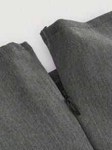 SHEIN MOD 女性前扣帶式無肩帶上衣 - 灰色 - 查看 4