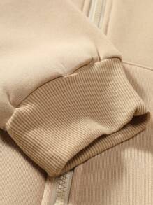Manfinity Roghcode Men'S Plus Size Zipper-Up Hoodie - Apricot - View 4