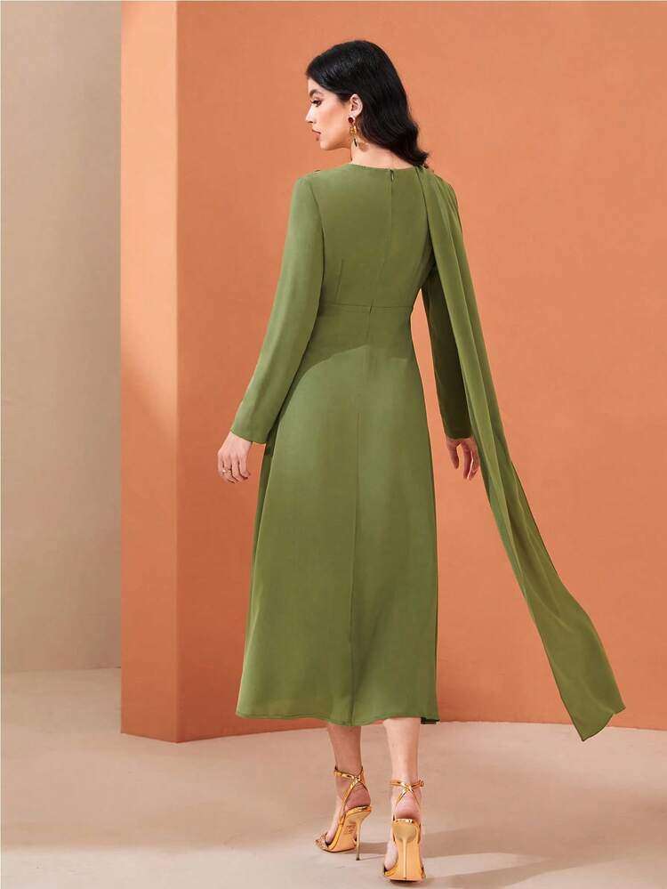 Women'S Long Sleeve Pleated Dress Fall Cloth For Women