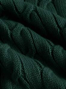 SHEIN EZwear 女士針織短袖衫,熊繡花圖案 - 綠色 - 查看 4