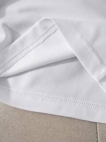 SHEIN EZwear Kvinnors Solros & Fjäril Tryckt T-shirts - Vitt - Visa 3