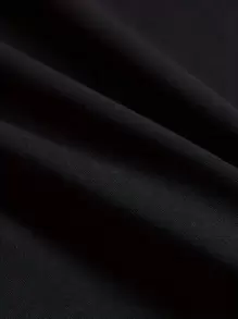 男士休闲口号印花圆领 T 恤，适合通勤 - 黑色 - 查看 4