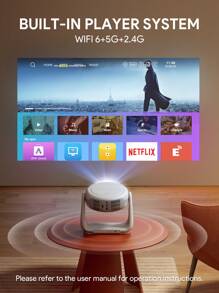 JMMO 投影仪、带 5G WiFi 的智能投影仪、户外便携式投影仪支持 4K 高清 150ANSI 流明、原生 1080P 视频电影投影仪配有支架（投影角度可调节 130 度）和电池兼容 PC/笔记本电脑 iOS/Android/HDMI 兼容/USB 情人节礼物情人节礼物圣诞礼物、秋冬假期必备品露营度假必需品度假配件、露营用品 - 灰色 - 查看 9