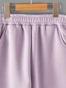 RueChic 3pcs Teen Girls' Elastic Waist, Slant Pockets, Fleece Lined Sweatpants - Multicolor - View 11