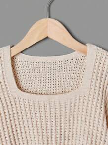 Sweatshirt Con Mangas Acampanadas Y Ajuste Cómodo Para Chicas Adolescentes