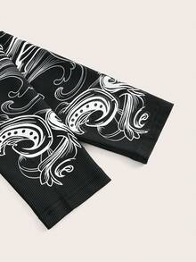 ROMWE Goth 女士圓領鑽石和條紋t恤 - 黑色 - 查看 3