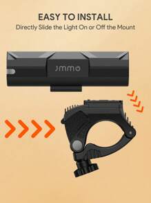 JMMO Bike Light Front 1000 Lumens USB-C 5200mA Rechargeable Battery Easy Installation With 5 Light Modes For Night Riding - Black - View 4