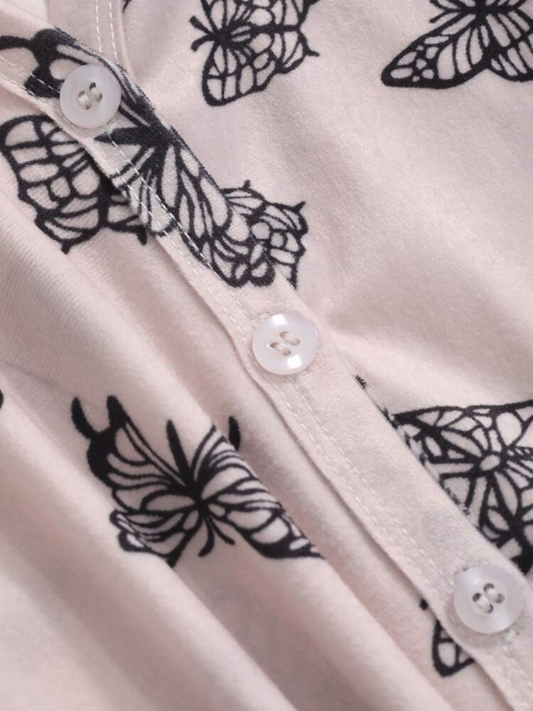 Butterfly Printed Long Sleeve T-Shirt