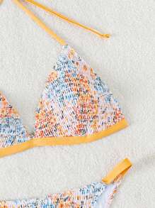 SHEIN Swim 夏季海滩女士吊带比基尼套装狂欢节 - 彩色 - 查看 4