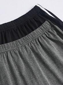 Women's Plus Size Colorblock Elastic Waist Pajama Sleepwear Bottoms Sleep Shorts With Contrast Piping