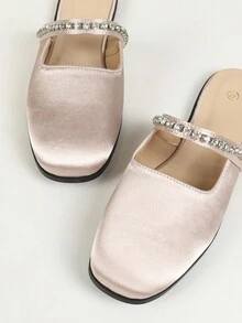 Women's Rhinestone Decor Flat Sole Soft Bottom Slipper, Versatile Sandals - Pink - View 4