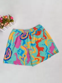 INAWLY Cartoon Printed Short Sleeve Casual 2pcs/Set