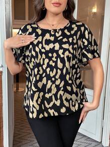 SHEIN Clasi Leopard Printed Plus Size Shirt