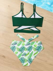 少女两件套比基尼套装 夏日海滩 - 彩色 - 查看 2