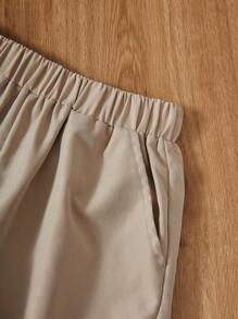 Tween Girls' 3pcs/Set Solid Color Chiffon Loose Casual Shirt With Knitted Tank Top And Wide Leg Pants