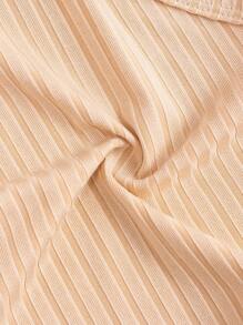 Baby Girl Solid Color Tank Top With Ribbed Texture - Multicolor - View 3