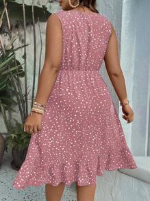 Breezaya Plus Size V-Neck Sleeveless Summer Boho Dress Women Outfit - Multicolor - View 2