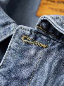 Chaqueta De Mezclilla Para Hombre Con Parches - Azul - Ver 6