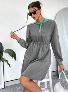 SHEIN Essnce 女士束腰帽子連帽連衣裙