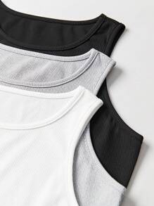 SHEIN Unity Quý cô Màu thuần Áo ba lỗ Và Quần Chạy bộ Bộ - Nhiều màu - Xem 7