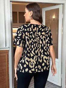 SHEIN Clasi Leopard Printed Plus Size Shirt