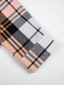 Manfinity Hypemode 男式宽松撞色格子连帽夹克 - 橘色 - 查看 6