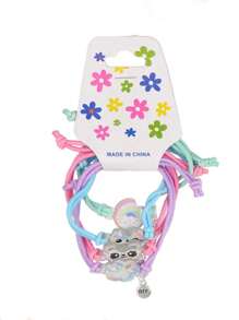 ROMWE Kawaii 4 cái/bộ Dễ thương Mèo Đàn hồi Tình bạn Vòng tay , Hoàn hảo Đối với Bữa tiệc ngày lễ Món quà - Nhiều màu - Xem 5