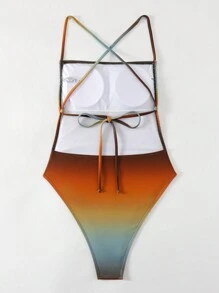 Swim Vcay 女式漸層單品泳衣,嘉年華會必備 - 彩色 - 查看 6