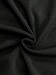 Fashion Button Embellished Straight Leg Casual Loose Trousers, Versatile Street Style - Black - View 3