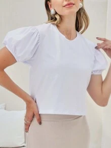 女裝t恤 - 白色 - 查看 4