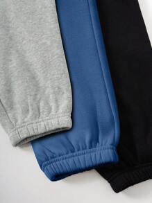 SHEIN Unity Women's Casual Simple Style Thermal Lined Sweatpants Set - Multicolor - View 4