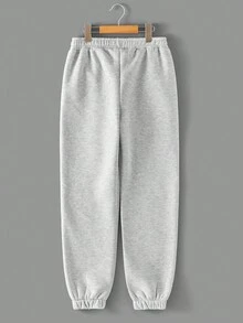 RueChic 3pcs Teen Girls' Elastic Waist, Slant Pockets, Fleece Lined Sweatpants - Multicolor - View 9