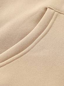 Manfinity Roghcode Men'S Plus Size Zipper-Up Hoodie - Apricot - View 3