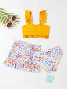 Young Girl Two-Piece Bikini Set Summer Beach - Multicolor - View 4