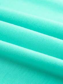 SHEIN LUNE Women's Plus Size Letter & Dog Paw Print Short Sleeve T-Shirt - Green - View 4