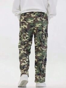 SHEIN Cậu bé Tween Eo đàn hồi Ngụy trang In Quần Cargo - Nhiều màu - Xem 2